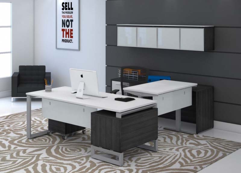 L Shaped Desk with Hutch - Potenza by Corp Design